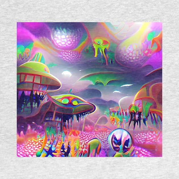 Psychedelic Alien Landscape by Mihadom